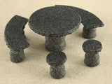 Miniaturbeton 01-023-011 Ronde Tafel 2+2+1 Graniet