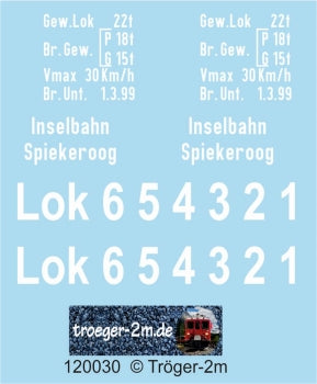 Tröger 120030 Inselbahn Spiekerog Lok 1-6