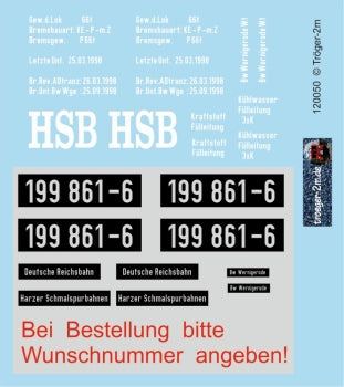 Tröger 120050 DR/HSB Harzkamel Decalset + Stickers