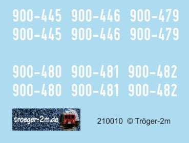 Tröger 210010 DR/HSB 6-Fenster Wagennummers