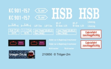 Tröger 210850 HSB 901-157 Schienencabrio