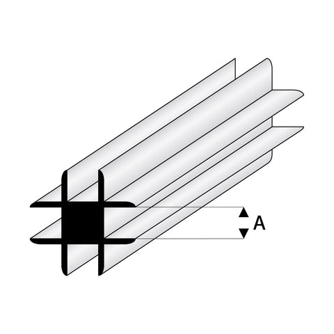 Maquett Styreen Wandprofiel X, Wit