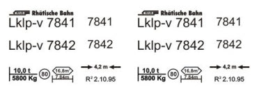 Tröger 310280 RhB Lklp-v 7841 en 7842 (Velowagen)